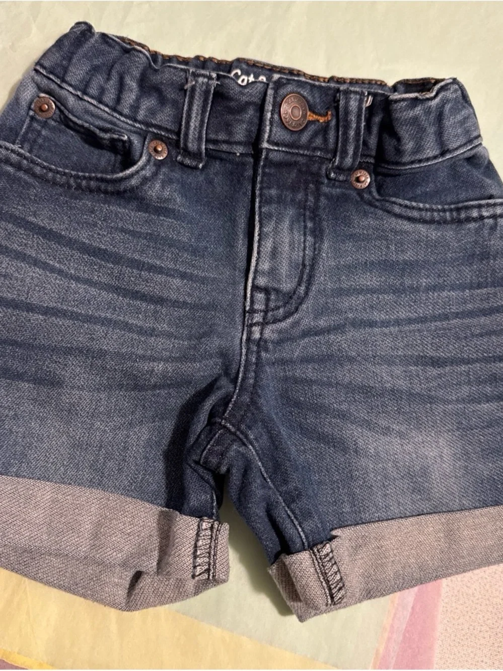 Cat & Jack Dark Blue Rolled Hem Denim Shorts
